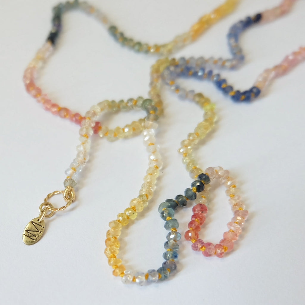 Sapphire Candy Necklace 14K Gold