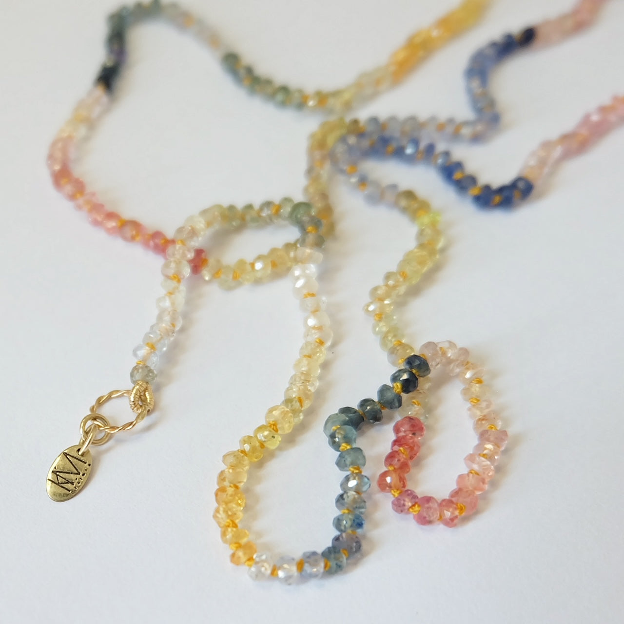 Sapphire Candy Necklace 14K Gold