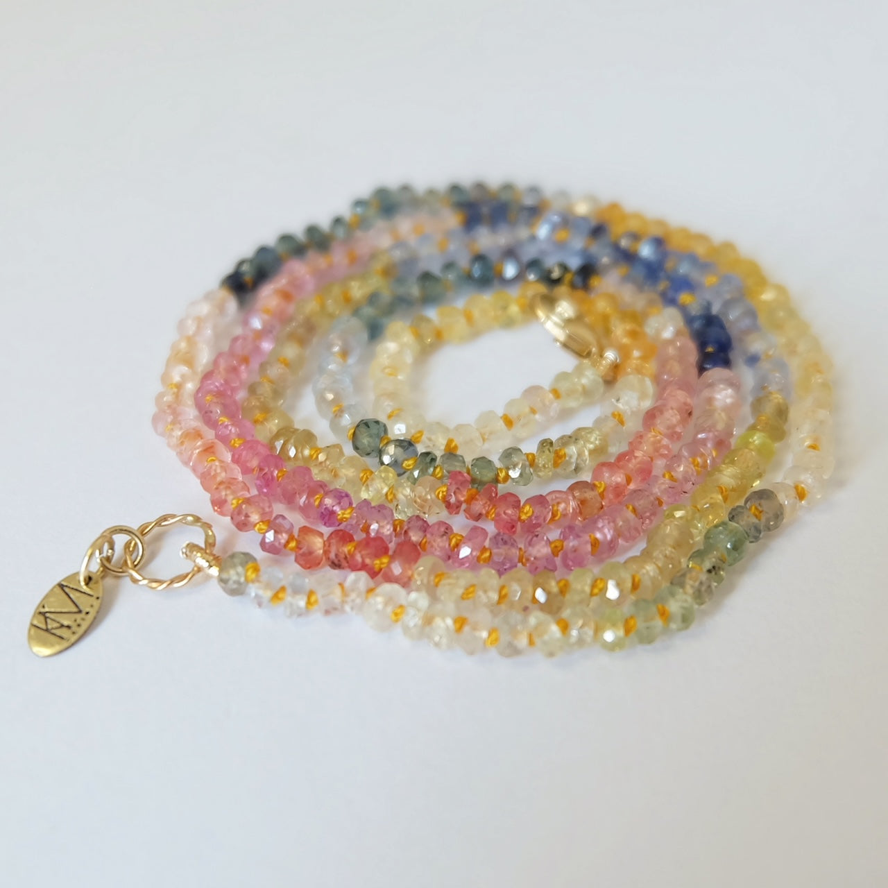 Sapphire Candy Necklace 14K Gold