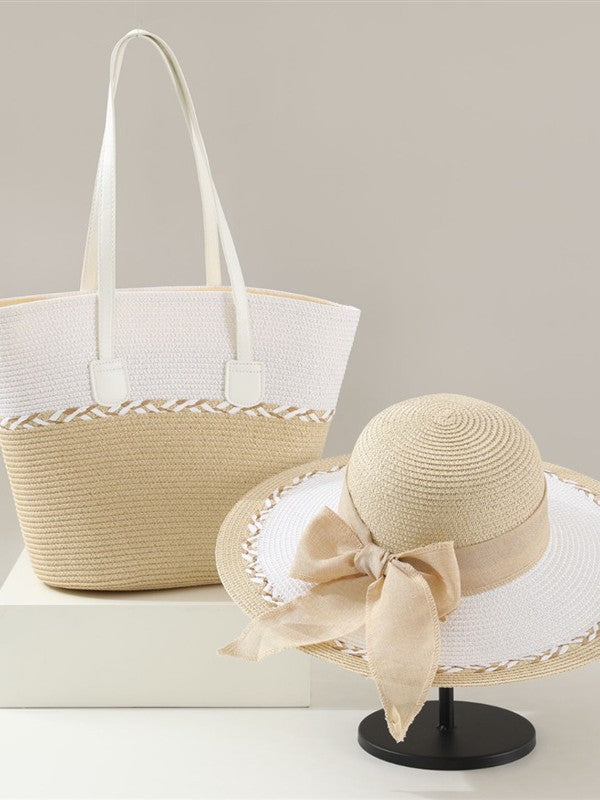 Bow Design Sun Hat and Bag Set