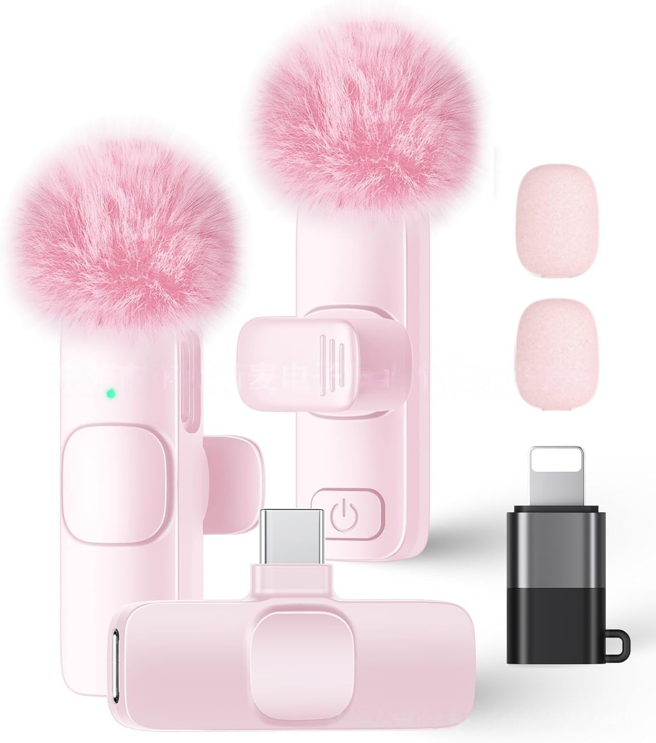 K9 Pink Wireless Lavalier Microphone with Noise Reduction