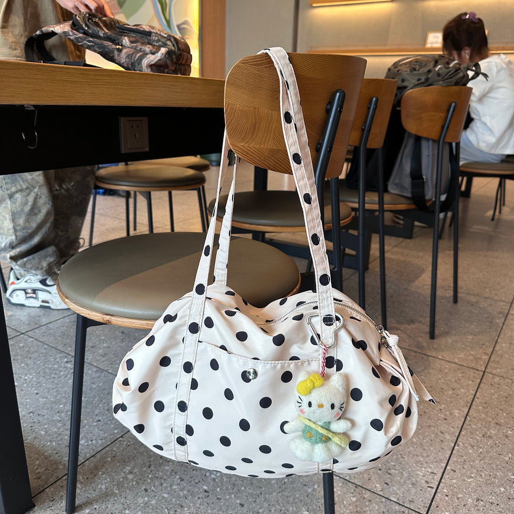 Polka Dot One-Shoulder Handbag