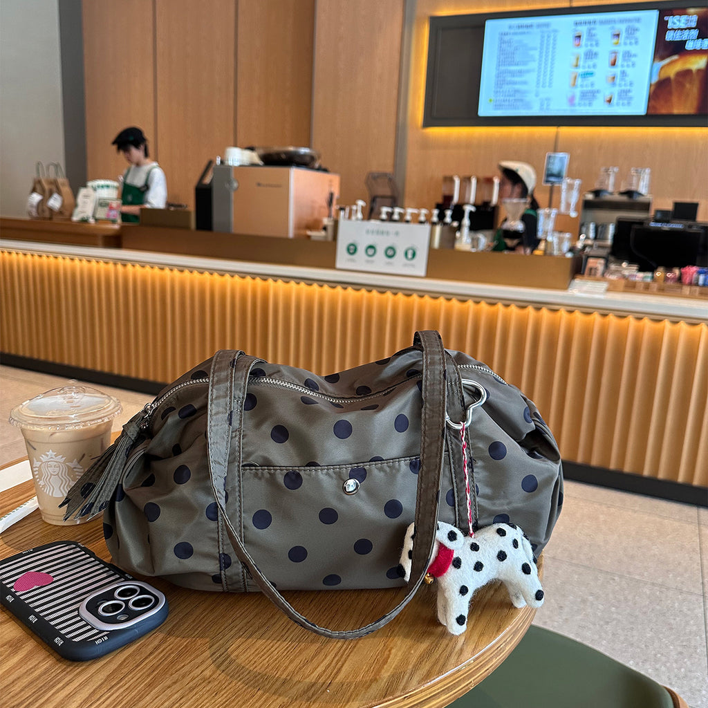 Polka Dot One-Shoulder Handbag
