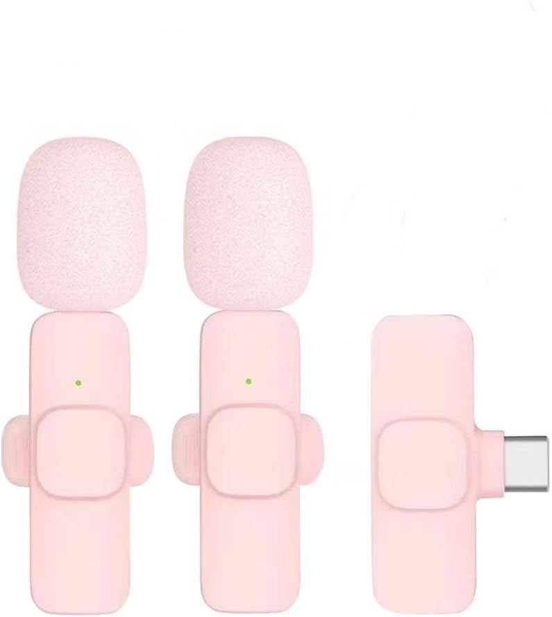 K9 Pink Wireless Lavalier Microphone with Noise Reduction