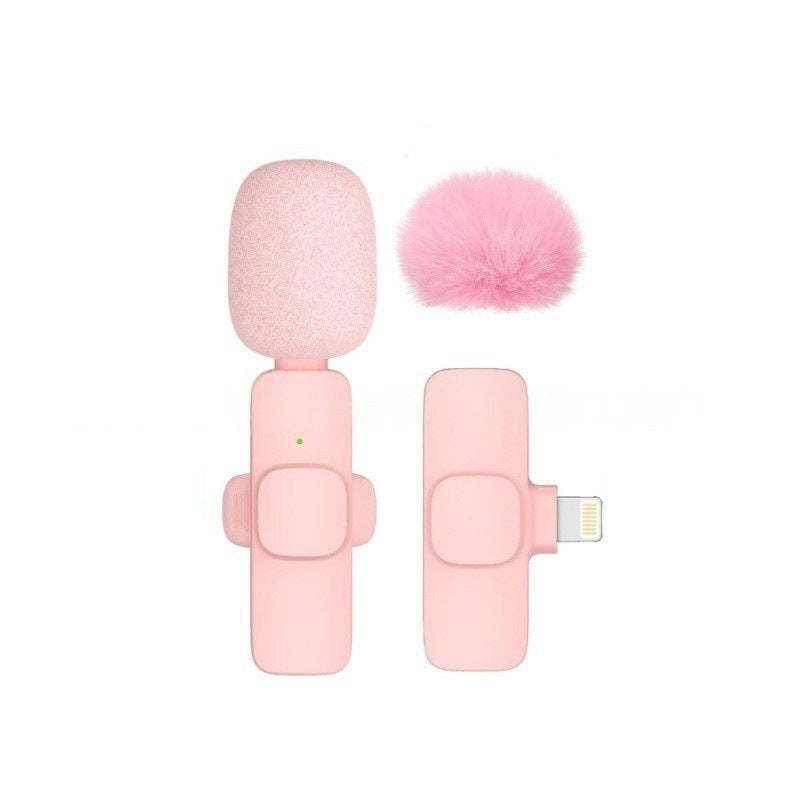 K9 Pink Wireless Lavalier Microphone with Noise Reduction