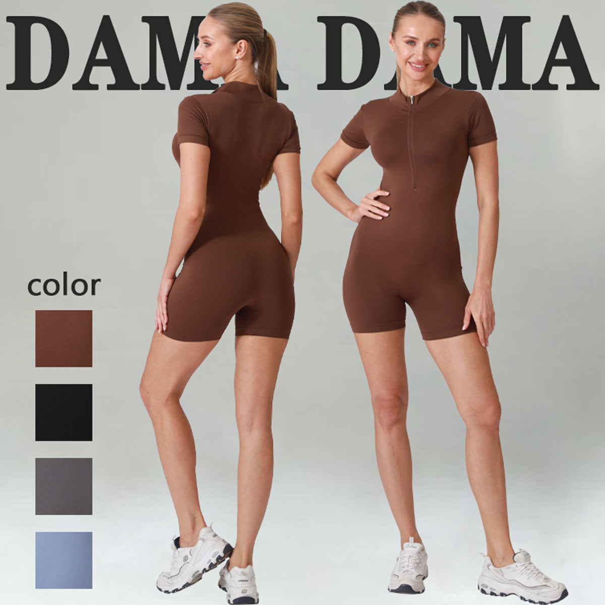 Womens Yoga Jumpsuit Short Sleeve