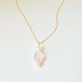 Morganite Pearl Charm Necklace